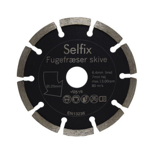 Diamant-Trennscheibe Selfix für Mörtel und Fugen 125 mm – 6,4 mm breit. 7 mm Segmenthöhe.